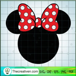 Minnie Head Red Bow SVG, Mickey And Minnie SVG, Walt Disney SVG