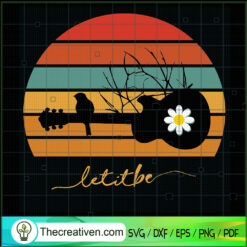 Let It Bee Guitar Music SVG, Guitar Music SVG, Hippie SVG