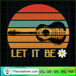 Let It Be Music Guitar Lover SVG, Guitar Lover SVG, Peace Love SVG