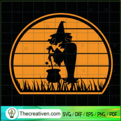 Vintage Witch Halloween Design SVG Cut File for Cricut & Silhouette