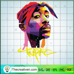 Colorful Tupac SVG, Tupac SVG, Rapper US SVG