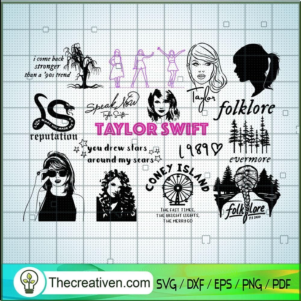 Colorful Taylor Swift Bundle SVG, Taylor Swift SVG, Bundle SVG ...