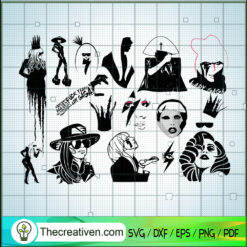 Black Lady Gaga Bundle SVG, Singer SVG, Bundle SVG