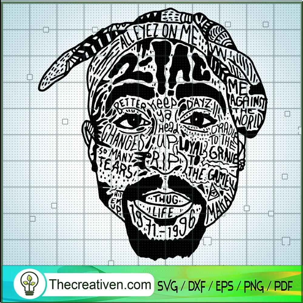Tupac Face Details SVG, Tupac Rapper SVG, Rapper US SVG 1 Tupac Face Details SVG, Tupac Rapper SVG, Rapper US SVG