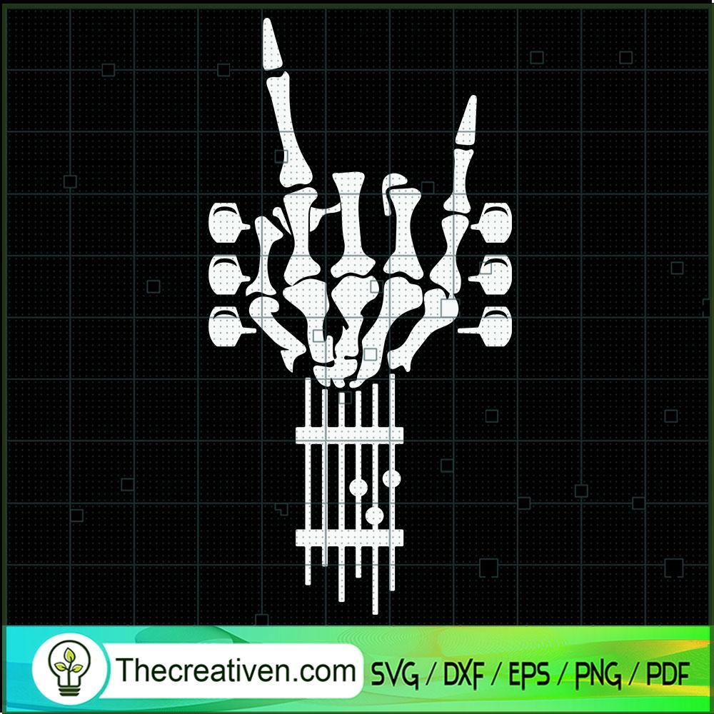 Hand Skeleton Guitar SVG Cut File for Cricut & Silhouette 1 Hand Skeleton Guitar SVG Cut File for Cricut & Silhouette