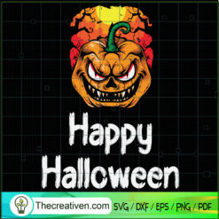 Happy Halloween Scare Pumpkin SVG Cut File for Cricut & Silhouette