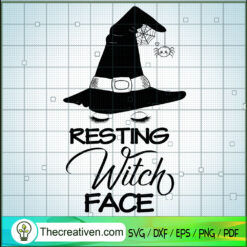 Resting Witch Face SVG Cut File for Cricut & Silhouett Design 41635