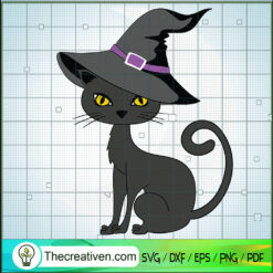 Cat Witch SVG Cut File for Cricut & Silhouette