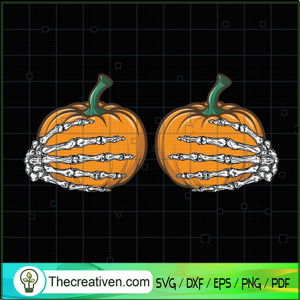 Hand Take Double Pumpkin SVG Cut File for Cricut & Silhouette 1 Hand Take Double Pumpkin SVG Cut File for Cricut & Silhouette