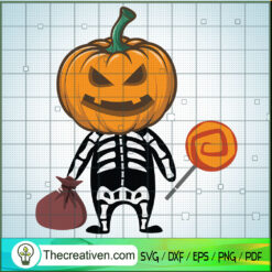 Halloween Skeleton Fit Pumpkin SVG Cut File for Cricut & Silhouette