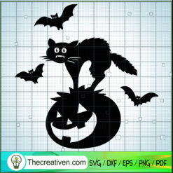 Black Cat Pumpkin Halloween SVG Cut File for Cricut & Silhouette