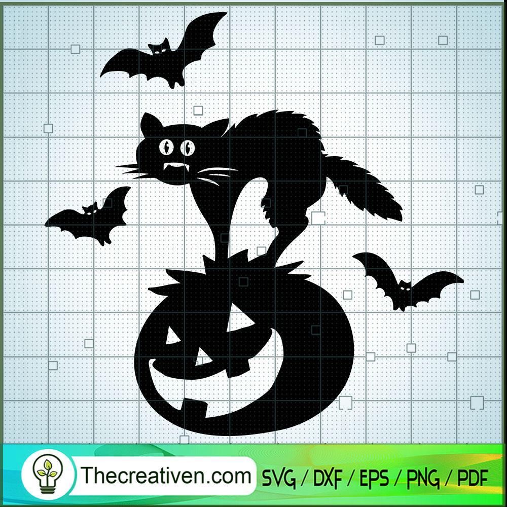 Black Cat Pumpkin Halloween SVG, Halloween SVG, Scary SVG, Oct 31 SVG 1 Tweetii 201020 NT 14 copy