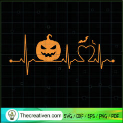 Pumpkin Heart Beat SVG Cut File for Cricut & Silhouette