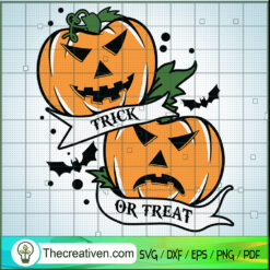 Double Pumpkin Trick Or Treat SVG Cut File for Cricut & Silhouette