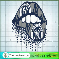 New York Yankee Lips SVG, New York Yankee SVG, MLB Fan SVG