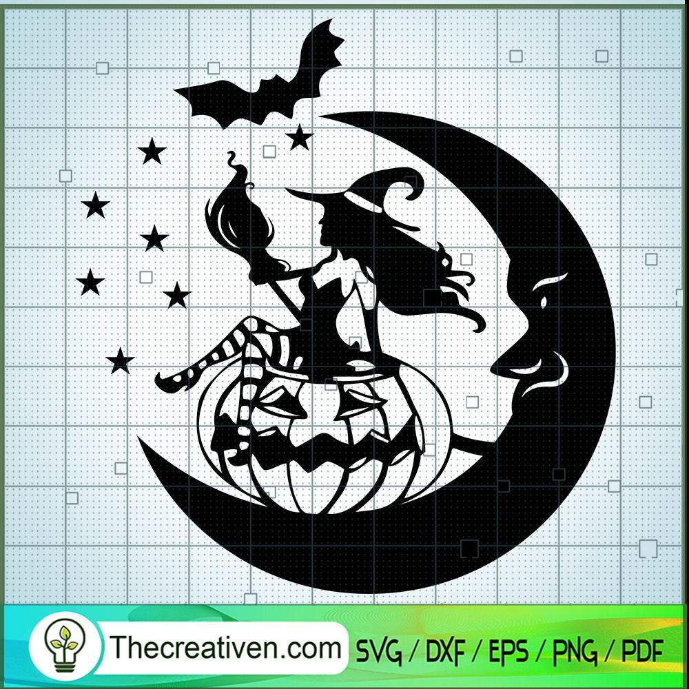 Halloween Sexy Witch SVG, Halloween SVG, Horror SVG 1 Halloween Sexy Witch On Moon 1 copy