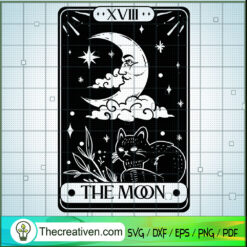 Tarot Card Moon SVG Cut File for Cricut & Silhouette