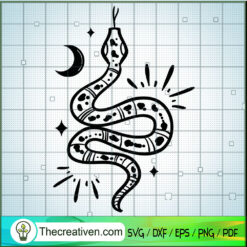 Snake And Moon SVG Cut File for Cricut & Silhouette