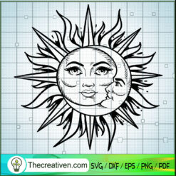 Sun And Moon SVG Cut File for Cricut & Silhouette Design 40650