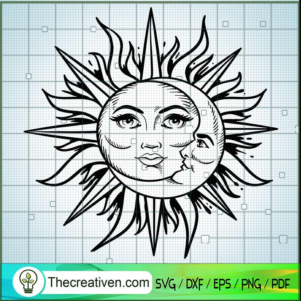 Sun And Moon SVG Cut File for Cricut & Silhouette Design 40650 1 Sun And Moon SVG Cut File for Cricut & Silhouette Design 40650