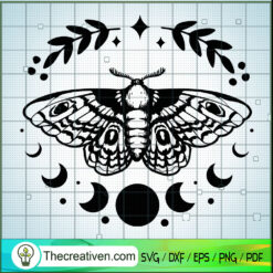 Moth Moon SVG Cut File for Cricut & Silhouette Design 40626