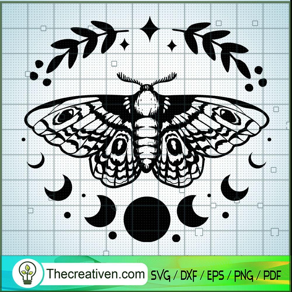 Moth Moon SVG Cut File for Cricut & Silhouette Design 40626 1 Moth Moon SVG Cut File for Cricut & Silhouette Design 40626