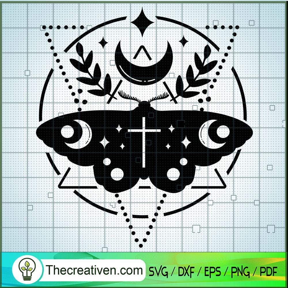 Moth And Moon SVG Cut File for Cricut & Silhouette 1 Moth And Moon SVG Cut File for Cricut & Silhouette
