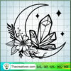 Moon And Flower SVG, Mystery SVG, Spirituality SVG, Mystic SVG 2 Moon and flowers copy