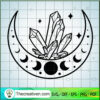 Crystals And Moon SVG, Mystery SVG, Spirituality SVG, Mystic SVG 2 Moon and crystals 4 copy