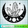 Black Moon And Crystal SVG, Mystery SVG, Spirituality SVG, Mystic SVG 3 Moon and crystals copy