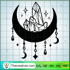 Crystal Moon SVG Cut File for Cricut & Silhouette