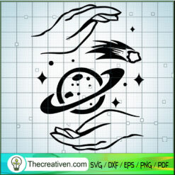Hands And Planets SVG Cut File for Cricut & Silhouette