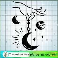 Hand Holding Moon SVG Cut File for Cricut & Silhouette