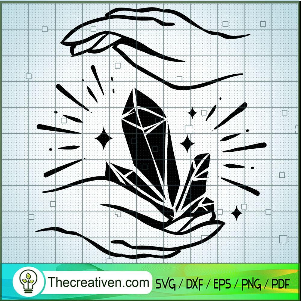 Hand And Crystal SVG Cut File for Cricut & Silhouette 1 Hand And Crystal SVG Cut File for Cricut & Silhouette
