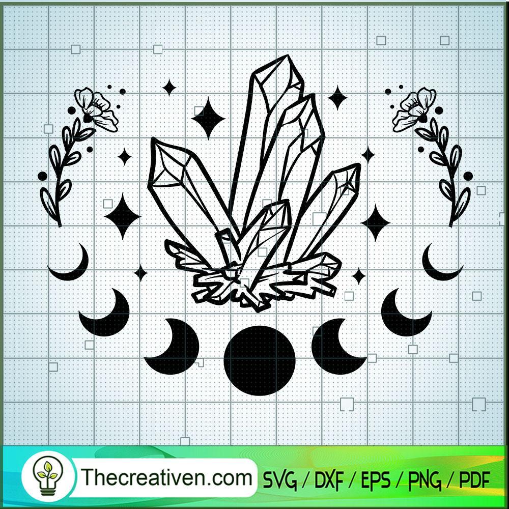 Crystal And Moon SVG Cut File for Cricut & Silhouette 1 Crystal And Moon SVG Cut File for Cricut & Silhouette