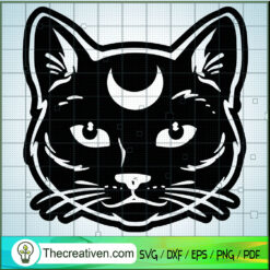 Black Cat Moon SVG Cut File for Cricut & Silhouette