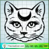 Cat Moon Face SVG Cut File for Cricut & Silhouette