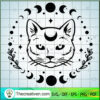 Cat Moon Mystic SVG Cut File for Cricut & Silhouette 2 Cat and moon phases copy