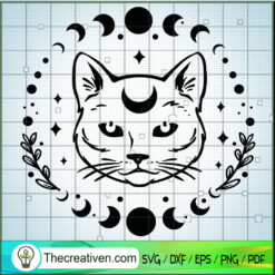 Cat Moon Mystic SVG Cut File for Cricut & Silhouette