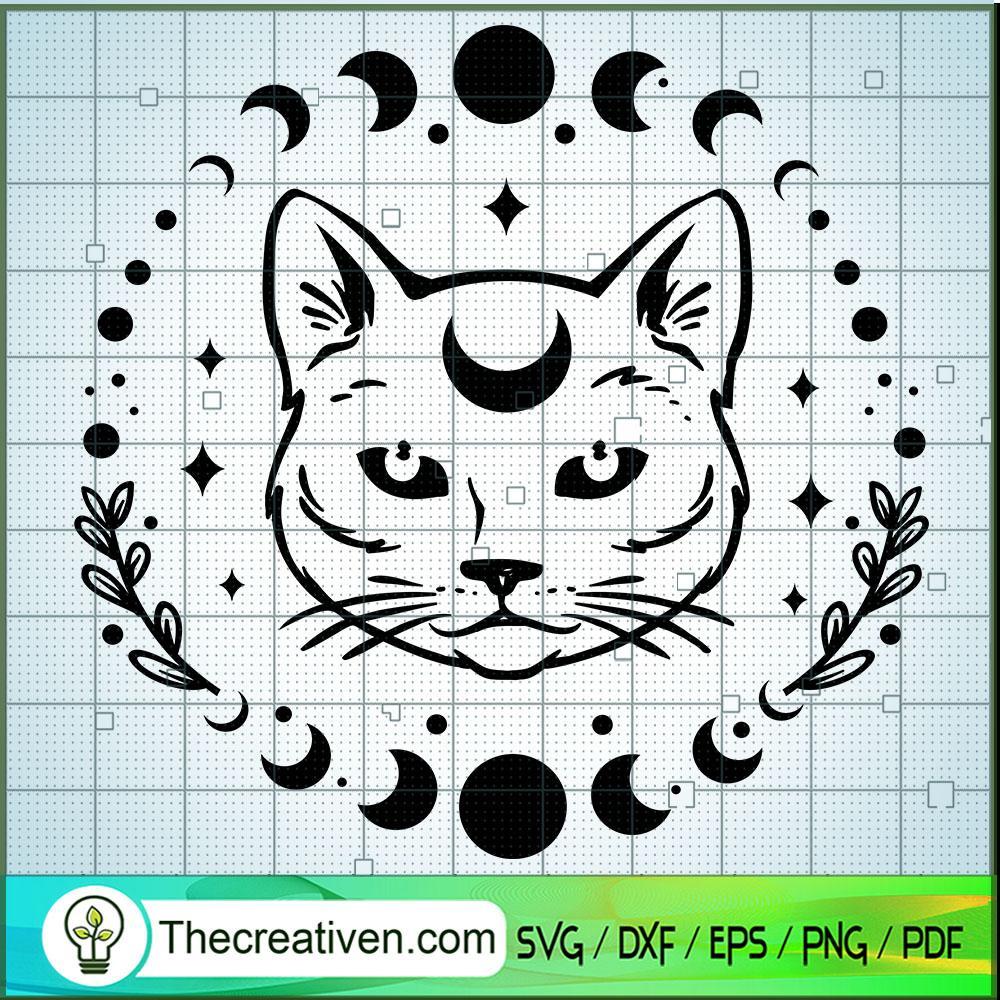 Cat Moon Mystic SVG Cut File for Cricut & Silhouette 1 Cat Moon Mystic SVG Cut File for Cricut & Silhouette