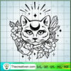 Mystic Cat Flower SVG Cut File for Cricut & Silhouette 3 Cat 2 copy 1