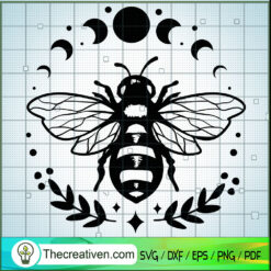 Bee And Moon SVG Cut File for Cricut & Silhouette