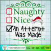 Naughty Nice an Attempt Was Made SVG Cut File for Cric Design 40101