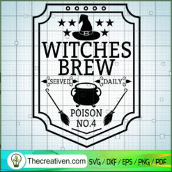 Witches Brew Served Daily Poison SVG Cut File for Cricut & Silhouette