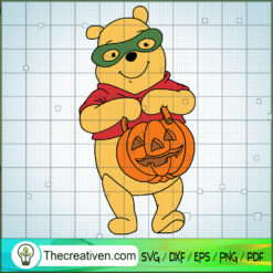 Winnie Take A Pumpkin SVG, Winnie The Pooh SVG, Disney Halloween SVG