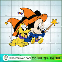 Mickey And Pluto Witch Hat SVG Cut File for Cricut & Silhouette