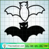Two Bat Free SVG Cut File for Cricut & Silhouette 3 halloween doodle 16 copy