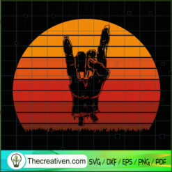 Retro Sunset Halloween Zombi SVG Cut File for Cricut