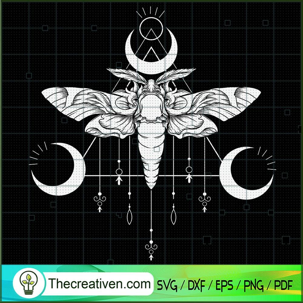 Goth Moth and Crescent Moon SVG Cut File for Cricut 1 Goth Moth and Crescent Moon SVG Cut File for Cricut