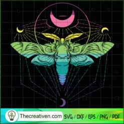 Goth Moth and Creepy Moon Wi SVG Cut File for Cricut
